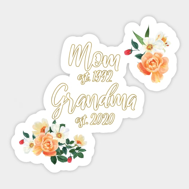 Mom to Grandma est. 1992 est. 2020 Sticker by victoriaarden